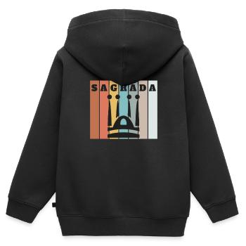 Bandera Independentista Catalana Estelada Negra - Kinder Premium Organic Zip Hoodie - Schwarz - Hinten - AI Model Kid Male (0cm)