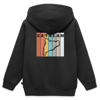 Bandera Independentista Catalana Estelada Negra - Kinder Premium Organic Zip Hoodie - Schwarz - Hinten - AI Model Kid Male (0cm)