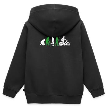DDR Moped Oldtimer Roller Mofa Scooter 2 Takter - Kinder Premium Organic Zip Hoodie - Schwarz - Hinten - AI Model Kid Male (0cm)