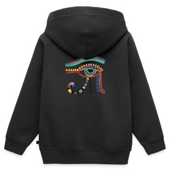 Hieroglyphics Egyptologist, Ancient Egyptian - Kids Premium Organic Zip-up Hoodie - black - Back - AI Model Kid Male (0cm)