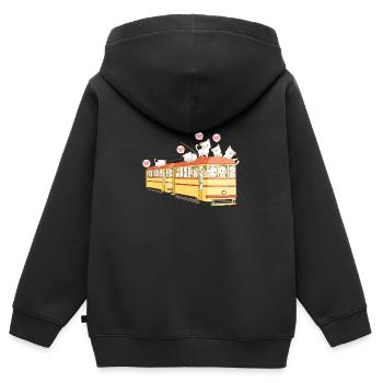 Téléphérique Téléphérique Télécabine - Sweat Premium à capuche zippé enfant bio - noir - Dos - AI Model Kid Male (0cm)