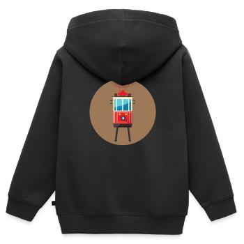 Aerial Tram Tramway Cable Car Cableway Gondola - Kids Premium Organic Zip-up Hoodie - black - Back - AI Model Kid Male (0cm)
