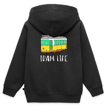 Aerial Tram Tramway Cable Car Cableway Gondola - Kids Premium Organic Zip-up Hoodie - black - Back - AI Model Kid Male (0cm)