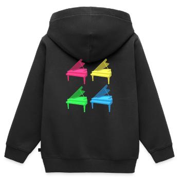 Licence de synchronisation Musique Baby Grand Piano - Sweat Premium à capuche zippé enfant bio - noir - Dos - AI Model Kid Male (0cm)