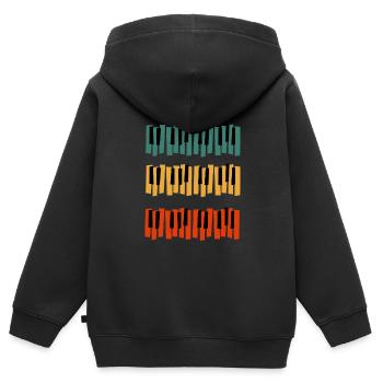 Licence de synchronisation Musique Baby Grand Piano - Sweat Premium à capuche zippé enfant bio - noir - Dos - AI Model Kid Male (0cm)