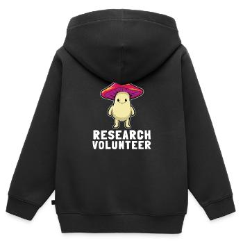 Bénévole pour la recherche psychédélique - Sweat Premium à capuche zippé enfant bio - noir - Dos - AI Model Kid Male (0cm)