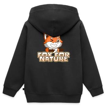 Fox for Nature ;) - Kinder Premium Organic Zip Hoodie - Schwarz - Hinten - AI Model Kid Male (0cm)