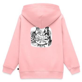 Chats Cartes à jouer - Sweat Premium à capuche zippé enfant bio - rose - Dos - AI Model Kid Female (0cm)