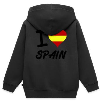 I Love Spain - Kinder Premium Organic Zip Hoodie - Schwarz - Hinten - AI Model Kid Male (0cm)