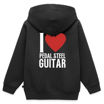Pedal Steel Guitar - Sweat Premium à capuche zippé enfant bio - noir - Dos - AI Model Kid Male (0cm)