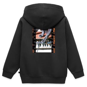 Pedal Steel Guitar - Kinder Premium Organic Zip Hoodie - Schwarz - Hinten - AI Model Kid Male (0cm)