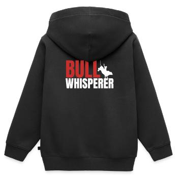 Future Bull Rider Steer Riding - Sweat Premium à capuche zippé enfant bio - noir - Dos - AI Model Kid Male (0cm)
