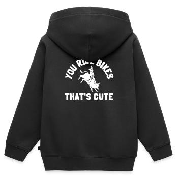 Future Bull Rider Steer Riding - Sweat Premium à capuche zippé enfant bio - noir - Dos - AI Model Kid Male (0cm)