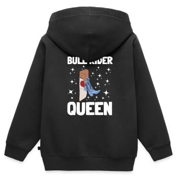 Future Bull Rider Steer Riding - Sweat Premium à capuche zippé enfant bio - noir - Dos - AI Model Kid Male (0cm)
