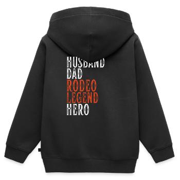 Future Bull Rider Steer Riding - Sweat Premium à capuche zippé enfant bio - noir - Dos - AI Model Kid Male (0cm)