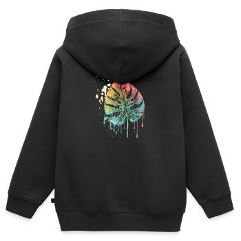 colorful leaf - Kinder Premium Organic Zip Hoodie - Schwarz - Hinten - AI Model Kid Male (0cm)