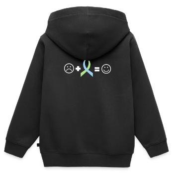 SPED Neurodiversité Dyscalculie - Sweat Premium à capuche zippé enfant bio - noir - Dos - AI Model Kid Male (0cm)