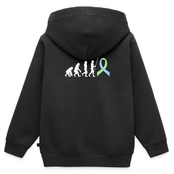 SPED Neurodiversité Dyscalculie - Sweat Premium à capuche zippé enfant bio - noir - Dos - AI Model Kid Male (0cm)