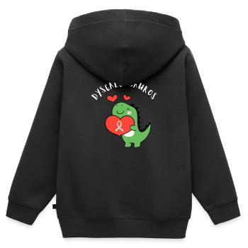 SPED Neurodiversité Dyscalculie - Sweat Premium à capuche zippé enfant bio - noir - Dos - AI Model Kid Male (0cm)