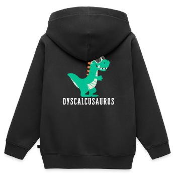 SPED Neurodiversité Dyscalculie - Sweat Premium à capuche zippé enfant bio - noir - Dos - AI Model Kid Male (0cm)