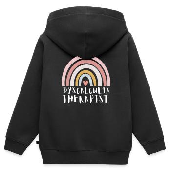 SPED Neurodiversité Dyscalculie - Sweat Premium à capuche zippé enfant bio - noir - Dos - AI Model Kid Male (0cm)