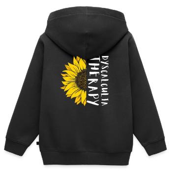 SPED Neurodiversité Dyscalculie - Sweat Premium à capuche zippé enfant bio - noir - Dos - AI Model Kid Male (0cm)