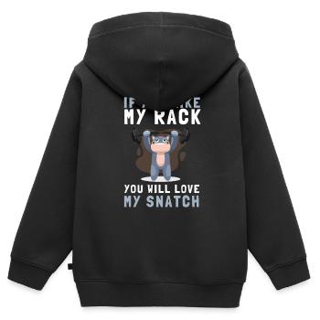 Weight Lifting Power Snatch - Kinder Premium Organic Zip Hoodie - Schwarz - Hinten - AI Model Kid Male (0cm)