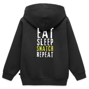 Weight Lifting Power Snatch - Kinder Premium Organic Zip Hoodie - Schwarz - Hinten - AI Model Kid Male (0cm)