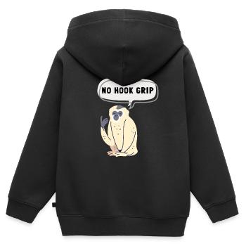 Weight Lifting Power Snatch - Kinder Premium Organic Zip Hoodie - Schwarz - Hinten - AI Model Kid Male (0cm)