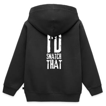 Weight Lifting Power Snatch - Kinder Premium Organic Zip Hoodie - Schwarz - Hinten - AI Model Kid Male (0cm)