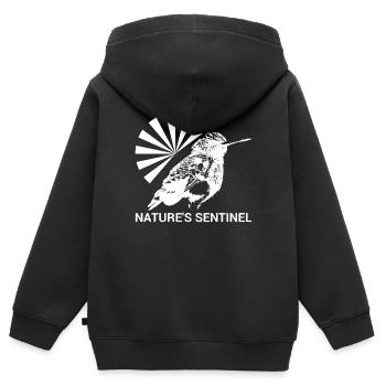 Wächter der Natur #Kolibri - Kinder Premium Organic Zip Hoodie - Schwarz - Hinten - AI Model Kid Male (0cm)