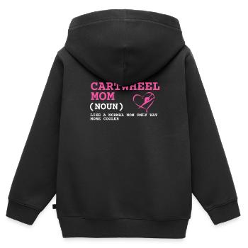 Cheerleader Tumbling Acrobat Cartwheel Maman - Sweat Premium à capuche zippé enfant bio - noir - Dos - AI Model Kid Male (0cm)