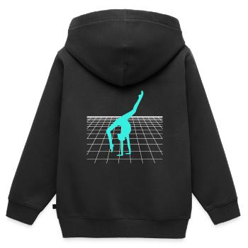 Cheerleader Tumbling Acrobat Cartwheel Maman - Sweat Premium à capuche zippé enfant bio - noir - Dos - AI Model Kid Male (0cm)
