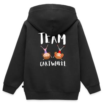 Cheerleader Tumbling Acrobat Cartwheel Maman - Sweat Premium à capuche zippé enfant bio - noir - Dos - AI Model Kid Male (0cm)