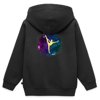 Cheerleader Tumbling Acrobat Cartwheel Maman - Sweat Premium à capuche zippé enfant bio - noir - Dos - AI Model Kid Male (0cm)