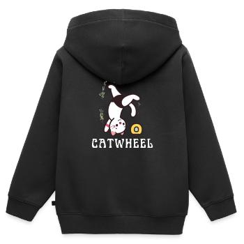 Cheerleader Tumbling Acrobat Cartwheel Maman - Sweat Premium à capuche zippé enfant bio - noir - Dos - AI Model Kid Male (0cm)