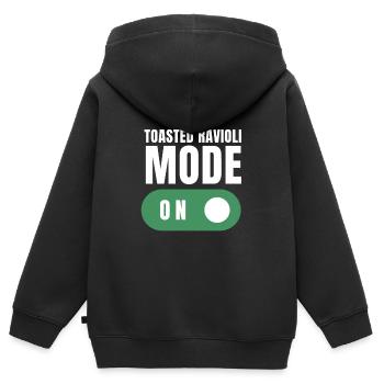 Raviolis grillés à St. Louis - Sweat Premium à capuche zippé enfant bio - noir - Dos - AI Model Kid Male (0cm)
