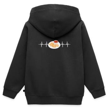 Raviolis grillés à St. Louis - Sweat Premium à capuche zippé enfant bio - noir - Dos - AI Model Kid Male (0cm)