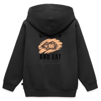 Raviolis grillés à St. Louis - Sweat Premium à capuche zippé enfant bio - noir - Dos - AI Model Kid Male (0cm)