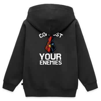 Compostez vos ennemis - Sweat Premium à capuche zippé enfant bio - noir - Dos - AI Model Kid Male (0cm)