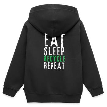 Recycle, I Love Recycling - Kinder Premium Organic Zip Hoodie - Schwarz - Hinten - AI Model Kid Male (0cm)