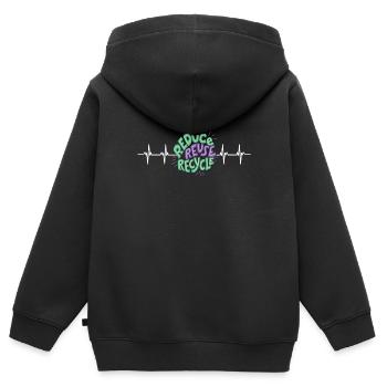 Recycle, I Love Recycling - Kinder Premium Organic Zip Hoodie - Schwarz - Hinten - AI Model Kid Male (0cm)