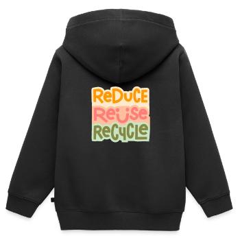 Recycle, I Love Recycling - Kinder Premium Organic Zip Hoodie - Schwarz - Hinten - AI Model Kid Male (0cm)
