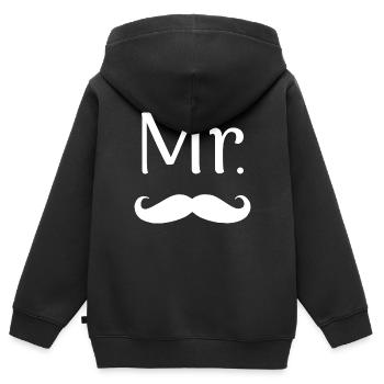 MR. MISTER MANN BART - Kinder Premium Organic Zip Hoodie - Schwarz - Hinten - AI Model Kid Male (0cm)