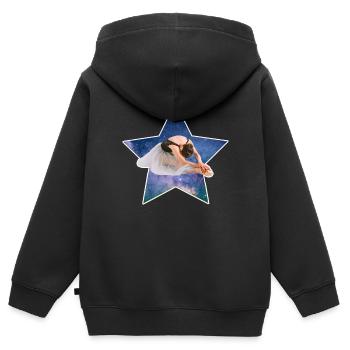 Erste Solistin - Kinder Premium Organic Zip Hoodie - Schwarz - Hinten - AI Model Kid Male (0cm)