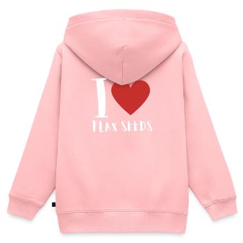 Superfood Flax Oil - Kinder Premium Organic Zip Hoodie - Rosa - Hinten - AI Model Kid Female (0cm)