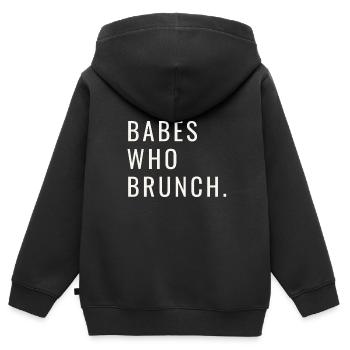 Babes Who Brunch Squat - Sweat Premium à capuche zippé enfant bio - noir - Dos - AI Model Kid Male (0cm)
