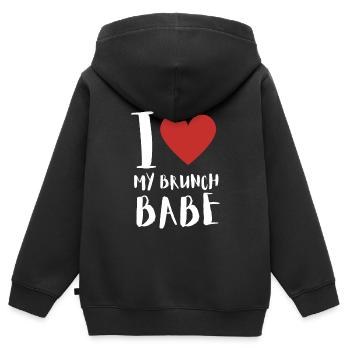 Babes Who Brunch Squat - Sweat Premium à capuche zippé enfant bio - noir - Dos - AI Model Kid Male (0cm)
