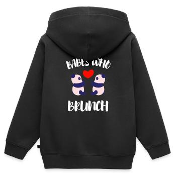 Babes Who Brunch Squat - Sweat Premium à capuche zippé enfant bio - noir - Dos - AI Model Kid Male (0cm)