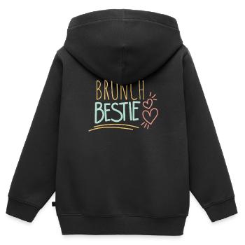 Babes Who Brunch Squat - Sweat Premium à capuche zippé enfant bio - noir - Dos - AI Model Kid Male (0cm)